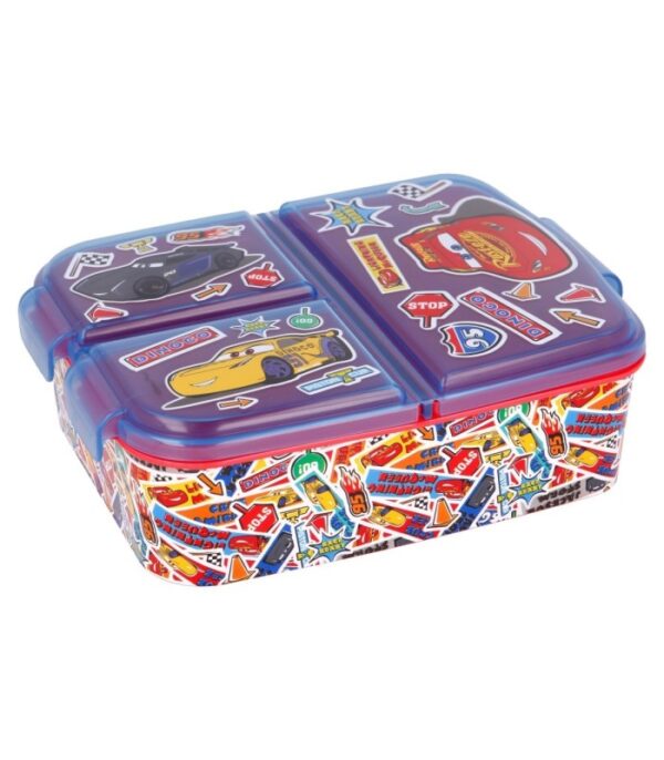 sandwichera-multiple-cars-stickers Sandwichera Múltiple Infantil Cars Stickers con 3 Compartimentos