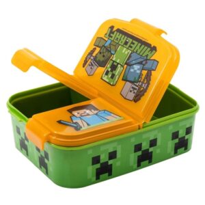 Sandwichera Múltiple Infantil Minecraft con 3 Compartimentos