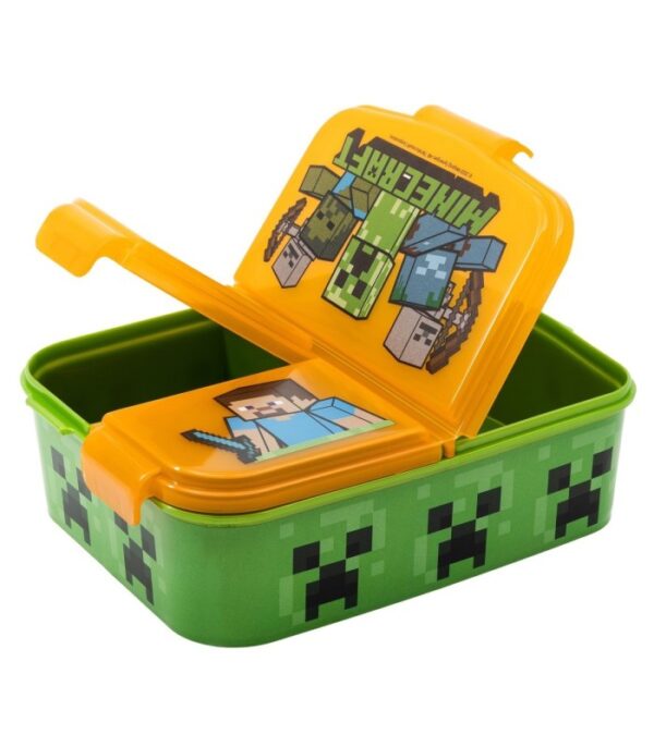 Sandwichera Múltiple Infantil Minecraft con 3 Compartimentos