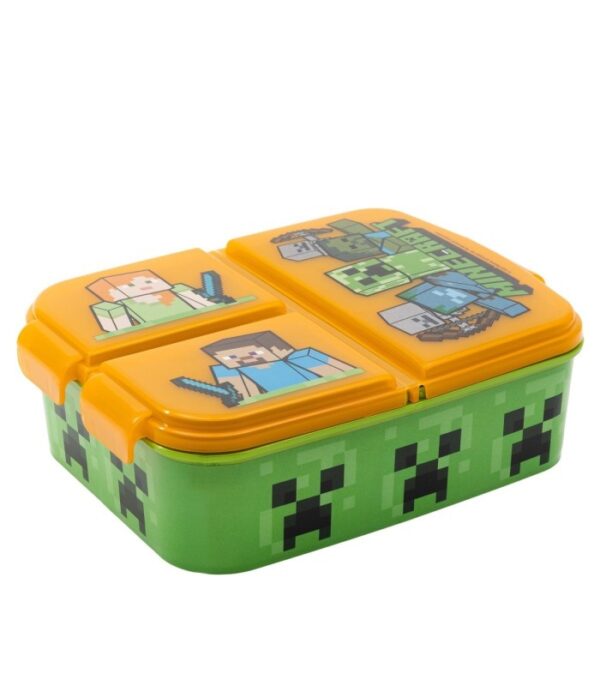 Sandwichera Múltiple Infantil Minecraft con 3 Compartimentos