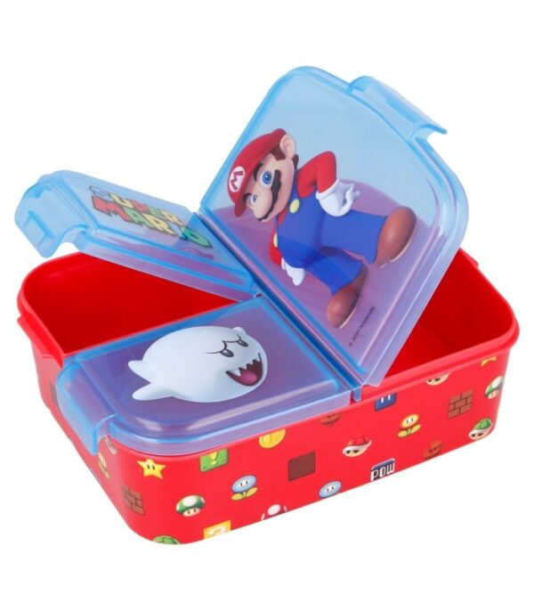 Sandwichera Múltiple Infantil Super Mario con 3 Compartimentos