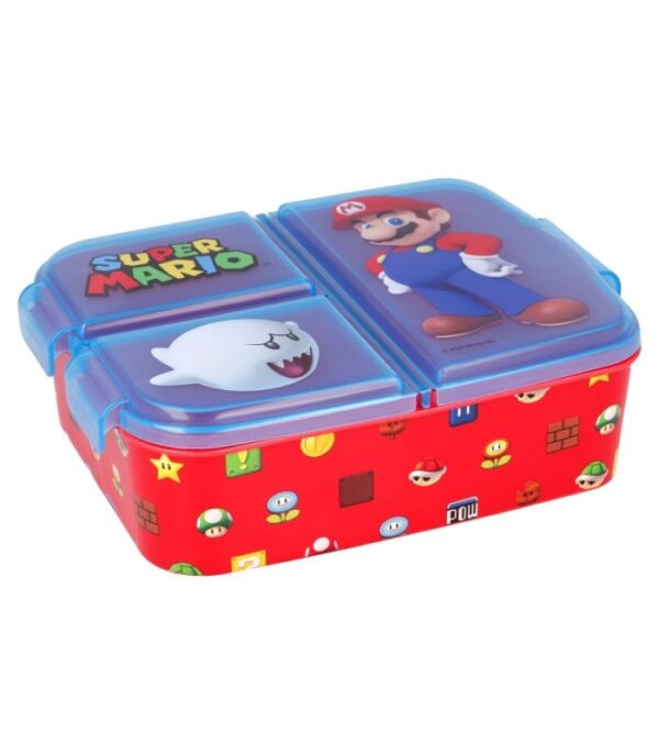 Sandwichera Múltiple Infantil Super Mario con 3 Compartimentos
