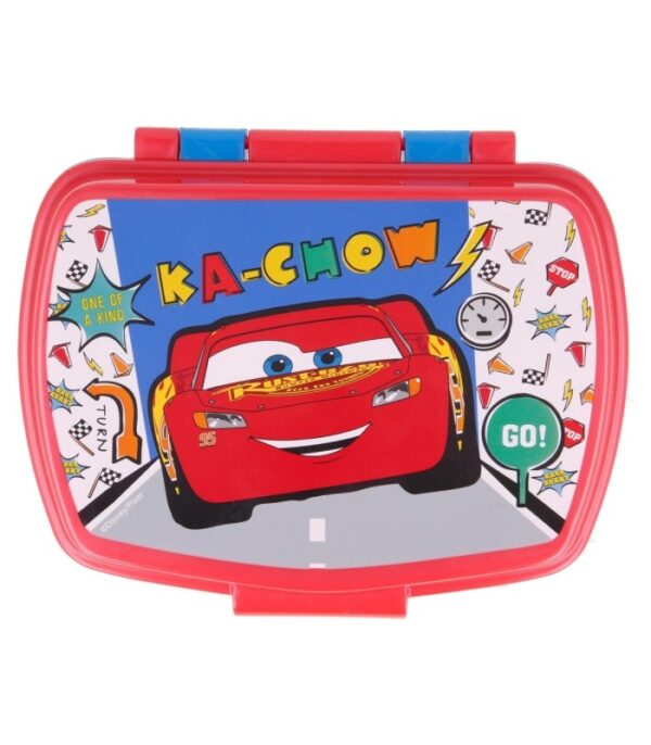 Sandwichera Rectangular Infantil Cars Let's Race Libre de BPA