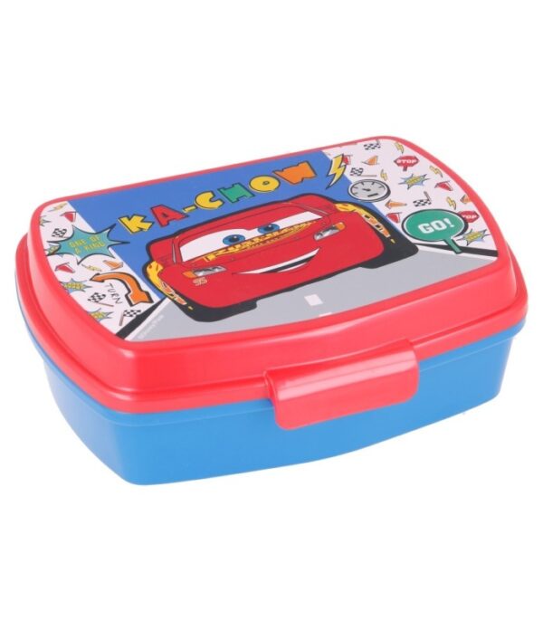 Sandwichera Rectangular Infantil Cars Let's Race Libre de BPA