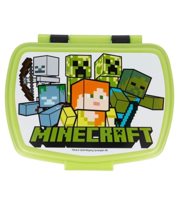 sandwichera-rectangular-minecraft (1) Sandwichera Rectangular Infantil Minecraft Libre de BPA