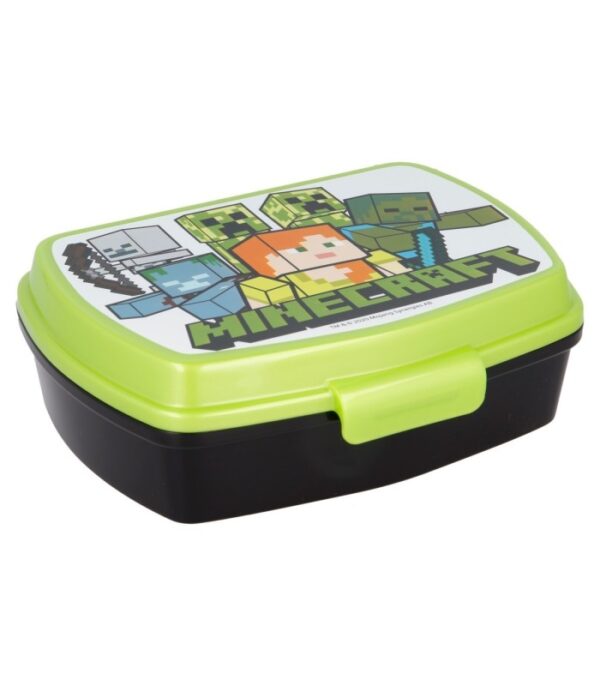 sandwichera-rectangular-minecraft Sandwichera Rectangular Infantil Minecraft Libre de BPA